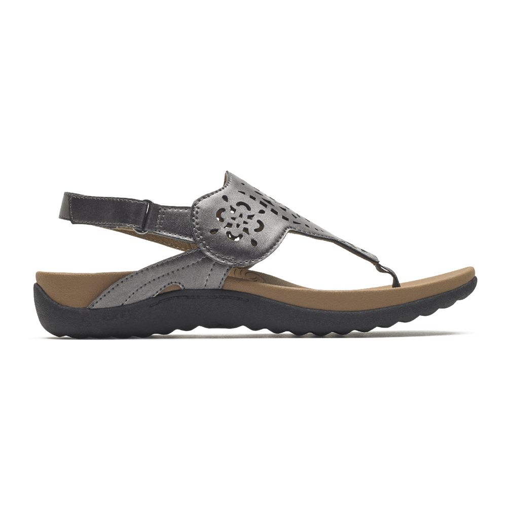 Sandale Rockport Dama Ridge Circle Cutout Flip flop Argintii - Romania 9842-RAXCS